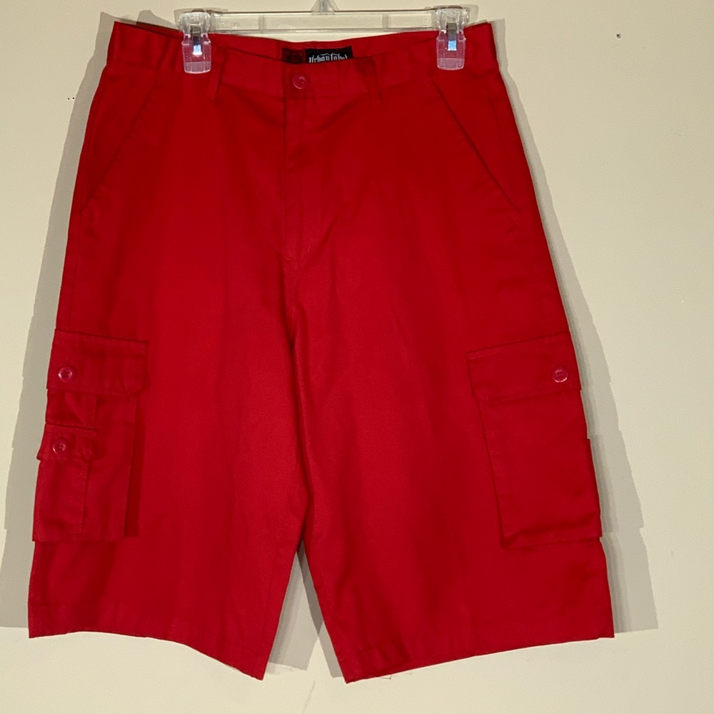 Urban Label Red Cargo Shorts - 32